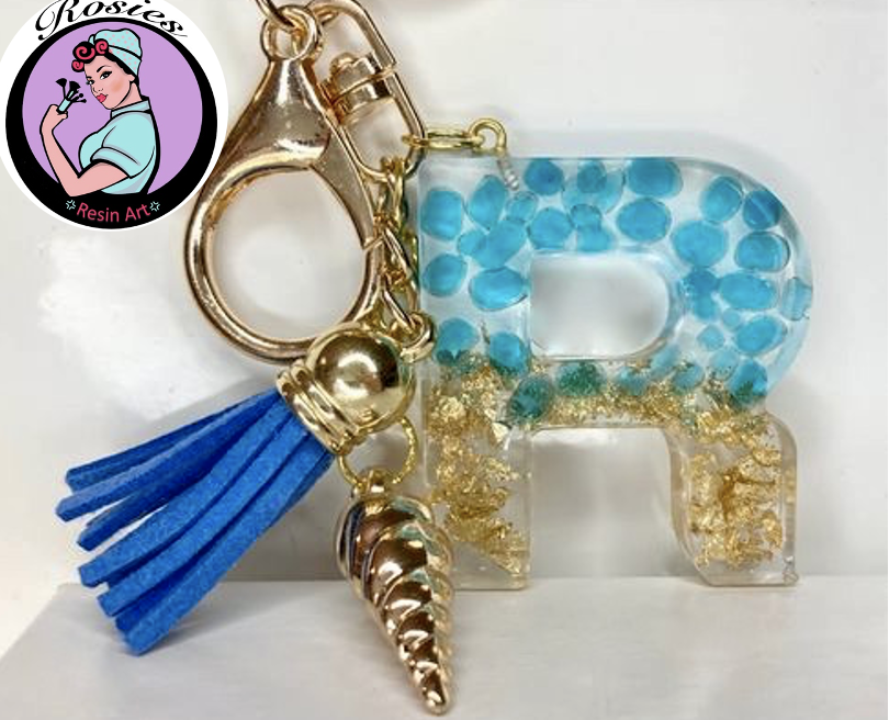 Resin Keychain Initial Keyrings Australia A-Z Letter Keychain