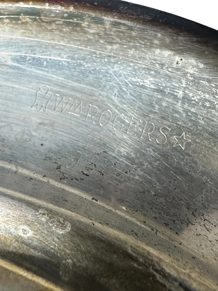 Plato de mantequilla Wm Rogers 987 inserto de vidrio prensado patrón de acabado de piña Foto 2 de 4