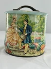Vintage Murray Allen Regal Crown Confectionary Tin, "Courting Couple"