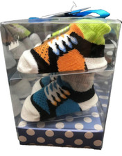 Lot 4 Pair Infant Boy Shoe Socks Sneaker Style Cutie Pie Gift Set Size 0-12m New