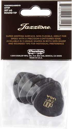 Dunlop Jazztone 207 Gitarren-Plektren LG runde Spitze 477P207 - Bild 5 von 5