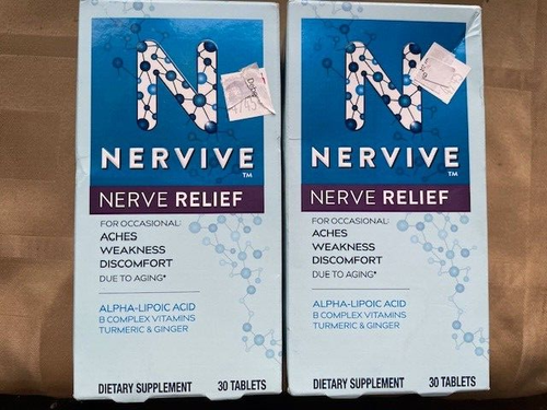 2 ~ Pack ~ Nervive Nerve Relief Dietary Supplement 60 Tablets EXP: 6/