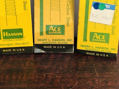 3) Threading Die Ace Hanson Steel USA 6-32 NC 7-1.00 mm 8-1.25 mm - Picture 6 of 7