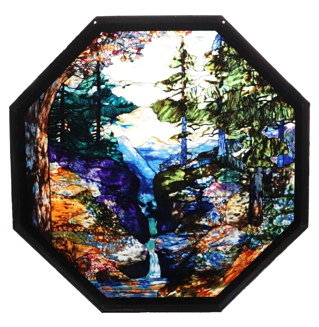 Stained Glass, Vintage River of Life by Louis C. Tiffany (C