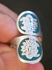 925 Mexico Sterling Stamped: Silver Wraparound Ring Inlaid Aztec Eagle Head Ring — photo 10