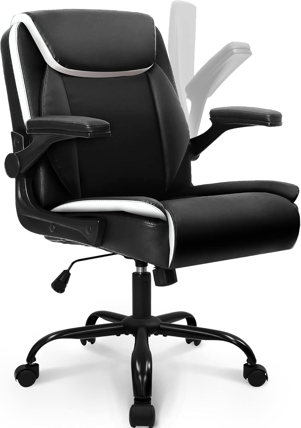 Adjustable Mid Back PU Leather Executive Office Chair with Ergonomic Comfort-image
