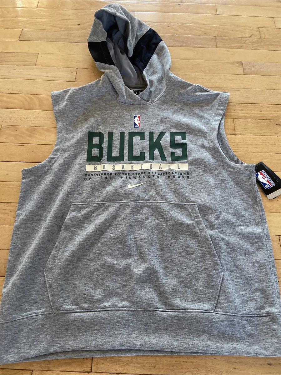 NIKE Milwaukee Bucks Warm Up Hoodie NBA Player Issue Men Size 2XL