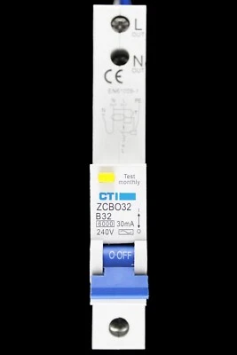 CTI 32 AMP CURVE B 6kA 30mA RCBO TYPE AC ZCBO32