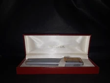 Vintage Sheaffer TRZ61 Grey & Gold 3-Piece Writing Instrument Set (Brand New!)