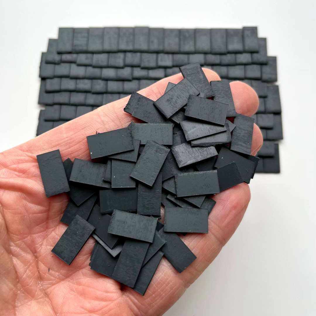 Casa de muñecas escala 1:35 250 x estireno modelo miniatura tejas gris pizarra