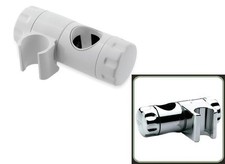 25mm Shower Riser Rail Height Adjuster Bracket Chrome & White