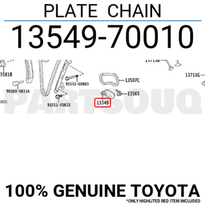 1354970010 Genuine Toyota PLATE CHAIN 13549-70010 | eBay