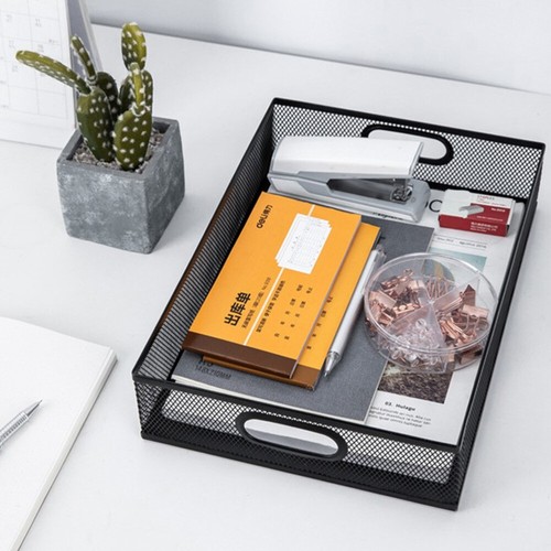 Metal File Basket Desktop Storage Tray usine Sundries Organizer Office