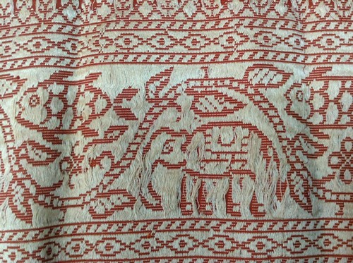 ANTIQUE SAREE BORDER VINTAGE PURE SILK BROWN THREAD WOVEN DESIGN TRIM LACE -161 - Picture 7 of 8