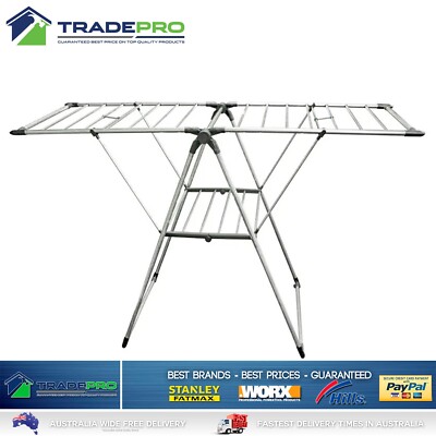 Clothes Line Airer Stainless Steel Two Tier 22 Rail Portable Drying