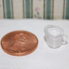 Dollhouse miniature accessories 1:12 Measuring Cup filled with Milk