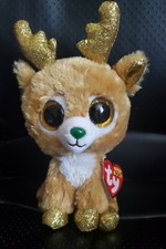 Ty Beanie Boos 6" GLITZY the REINDEER Christmas Holiday Glittery 2018 New NWT