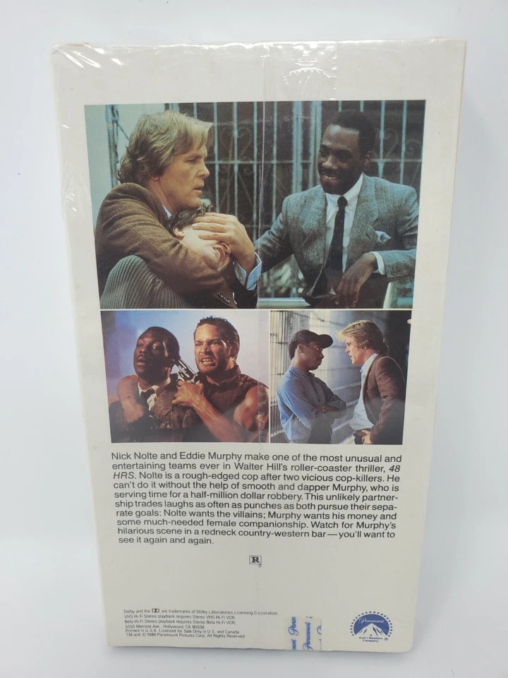 48 HRS. Hours (VHS, 1988) Murphy, Nolte New/Sealed with Paramount Watermarks - Image 3 of 4