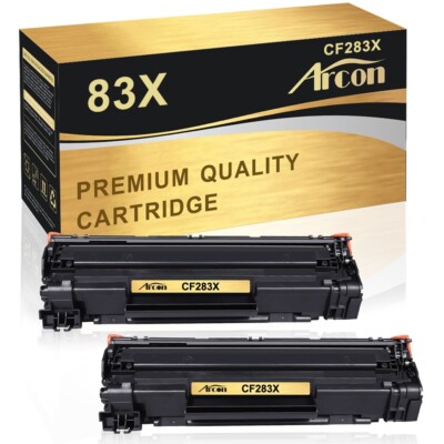 2 PK  CF283X 83X Toner Compatible With HP LaserJet Pro MFP M225dn M225dw Printer