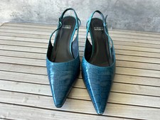 Vintage NIB Stuart Weitzman Universe Turquoise Shadow Alligator Heels Size 8.5