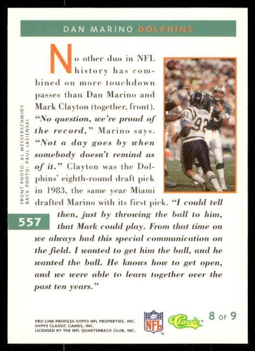 Profili Pro Line 1993 #557 Dan Marino - Foto 2 di 2