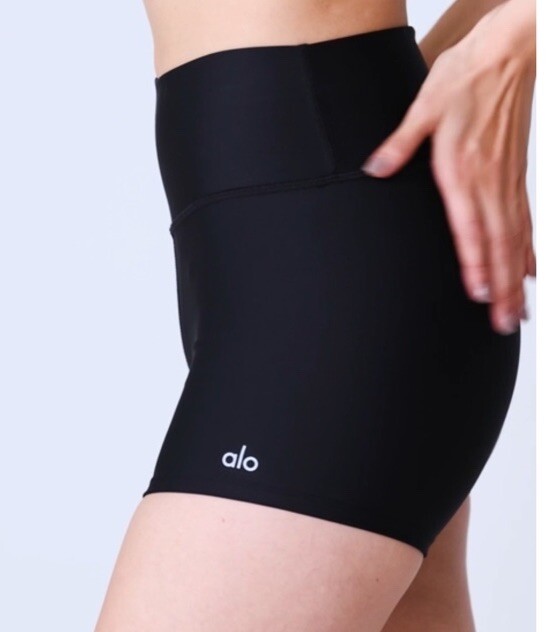 Alo Airlift High Waist Short Cool Down Black 3” Inseam XXS NWT | eBay