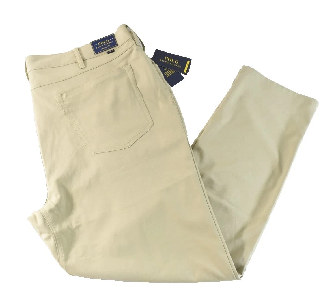 Polo Ralph Lauren Performance Mens Pants New 32 33 X 30 Active Fit Beige Khaki