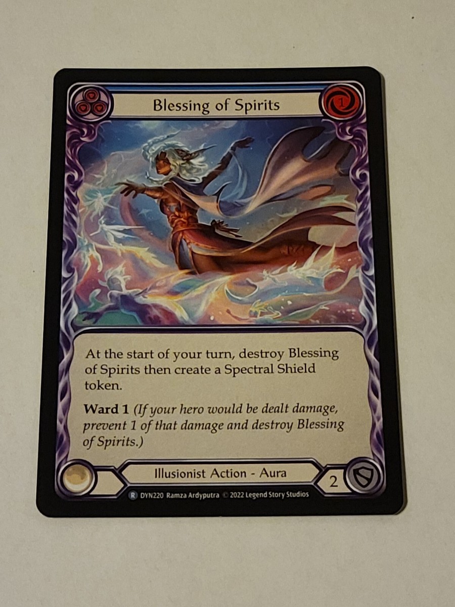 Blessing of spirits (blue) Rare Dynasty Flesh and blood Tcg NM | eBay