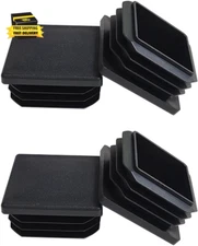 4 Pack 1.5 Inch Square Tube End Cap Plastic Plugs, 1.5"X1.5" Square Tubing Plug,