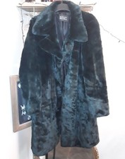 Badgley Mischka Green Faux Fur Teddy Trench Coat Size M