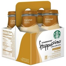 Starbucks Frappuccino Caramel Iced Coffee, 9.5 oz, 4 Pack Bottles