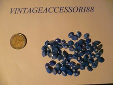 LOTTO 70 BOTTONI FOGLIA VERA MADREPERLA BLUETTE VINTAGE ANNI 80 LINEATO 14  AZ7