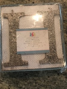 Pottery Barn Kids Happy Easter Glitter Silver Garland Banner 6