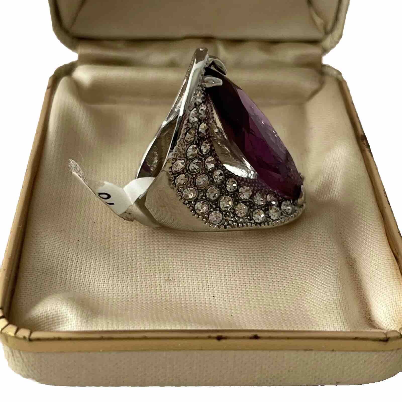 Statement Cocktail Ring Rhinestone Sparkling  Rin… - image 14