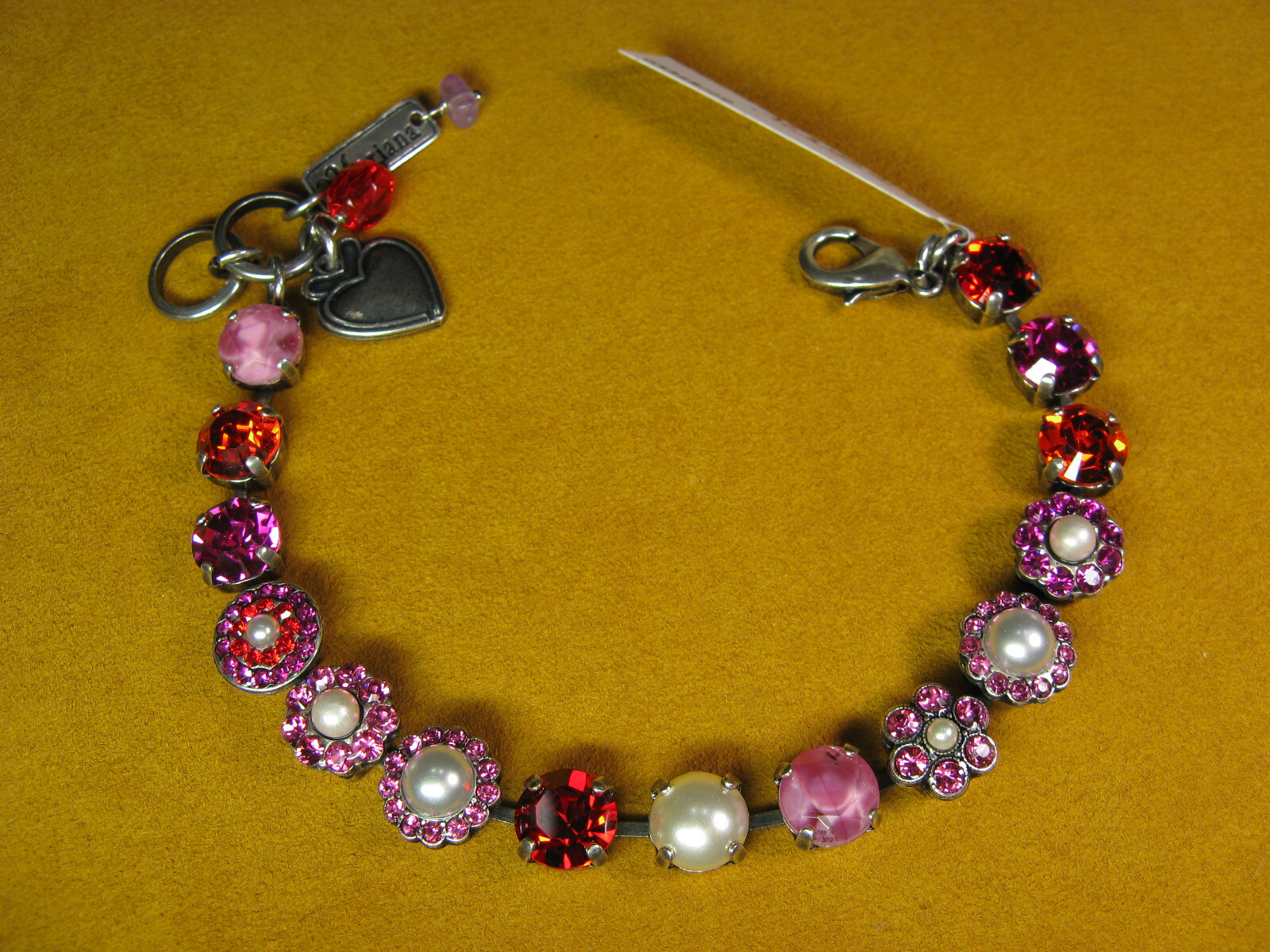 MARIANA BRACELET SWAROVSKI CRYSTALS MOSAIC SPL PINK PEARL WHITE Gift Christmas