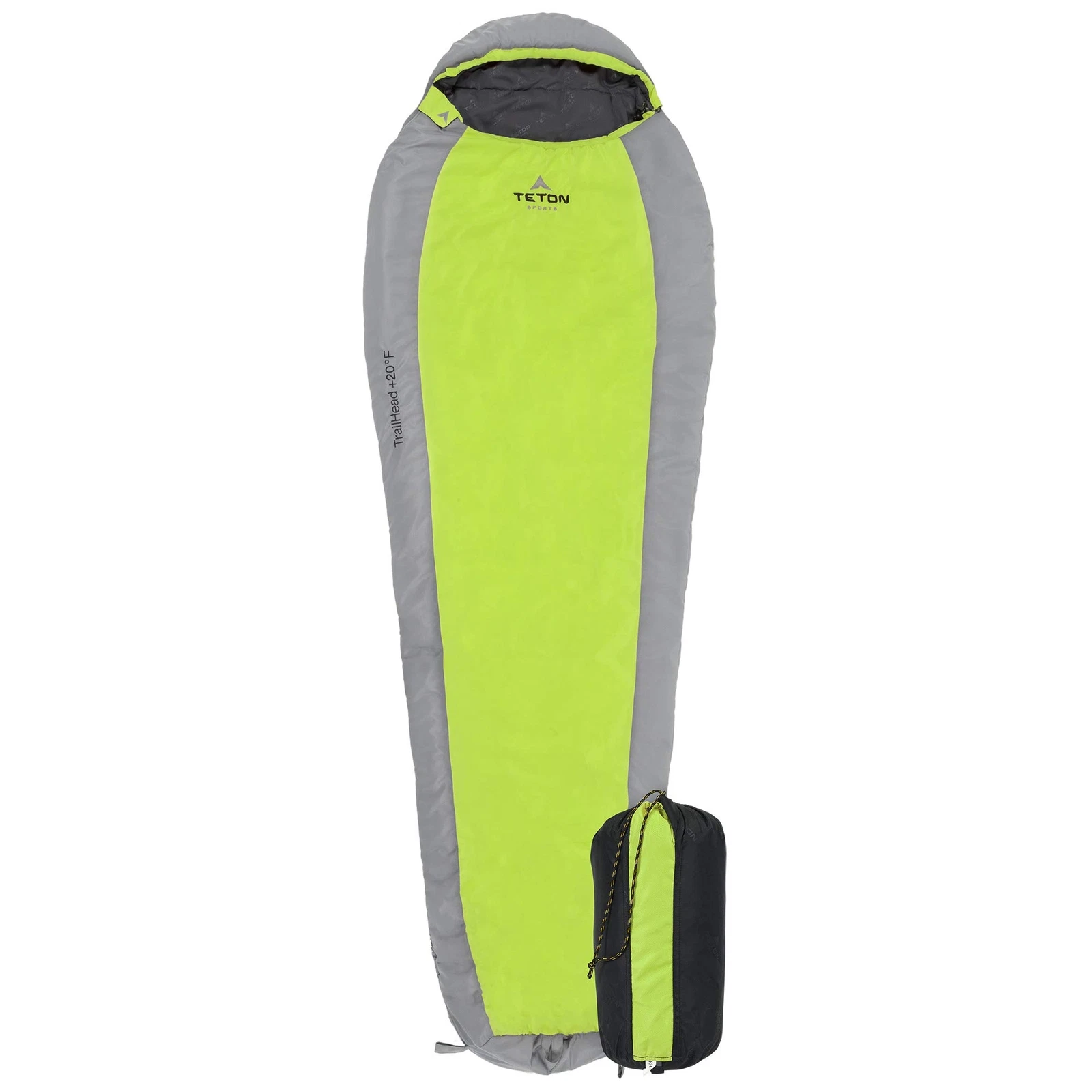 Teton 20F Ultralight Green Sleeping Bag For Camping Hiking Comfort