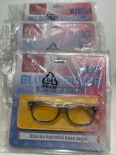  Lot Of 3 OPTIX 55 KIDS Blue Blocker Computer Glasses WITH CASE