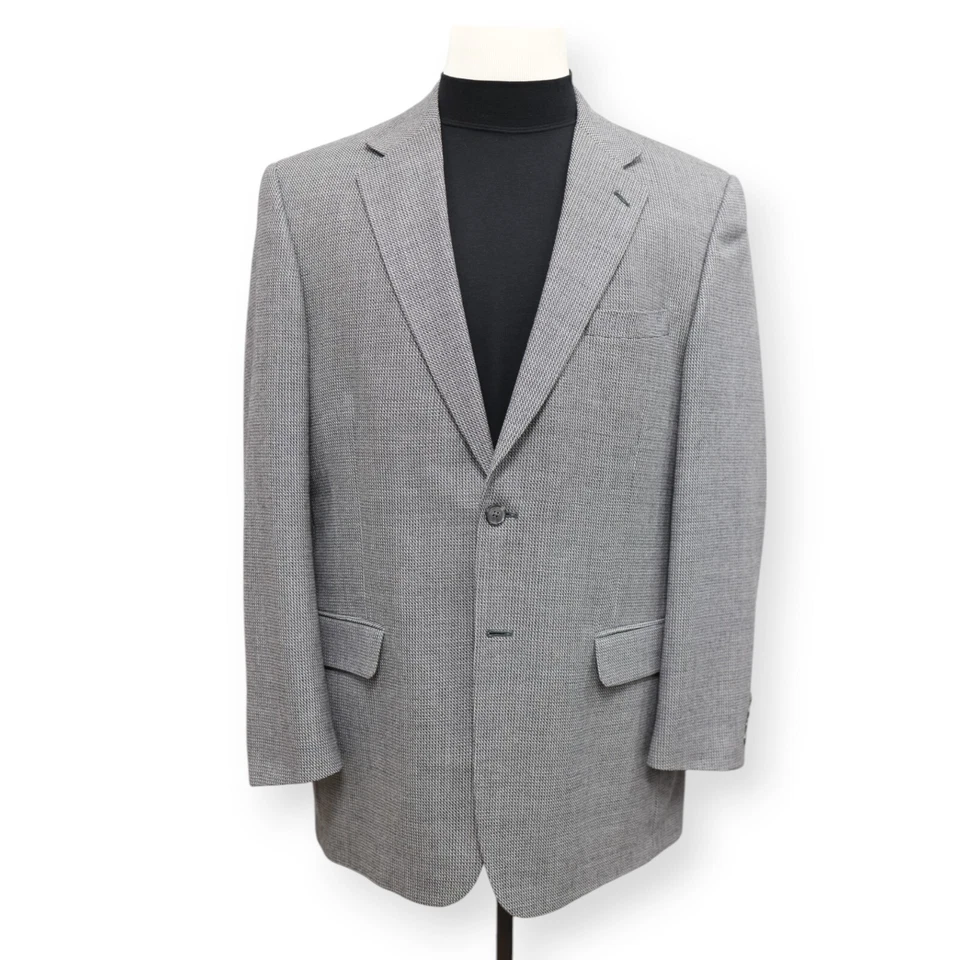 STANLEY BLACKER Hombre Gris Estampado 100% LANA Abrigo Deportivo Traje Chaqueta Blazer 42 L Foto 2 de 4