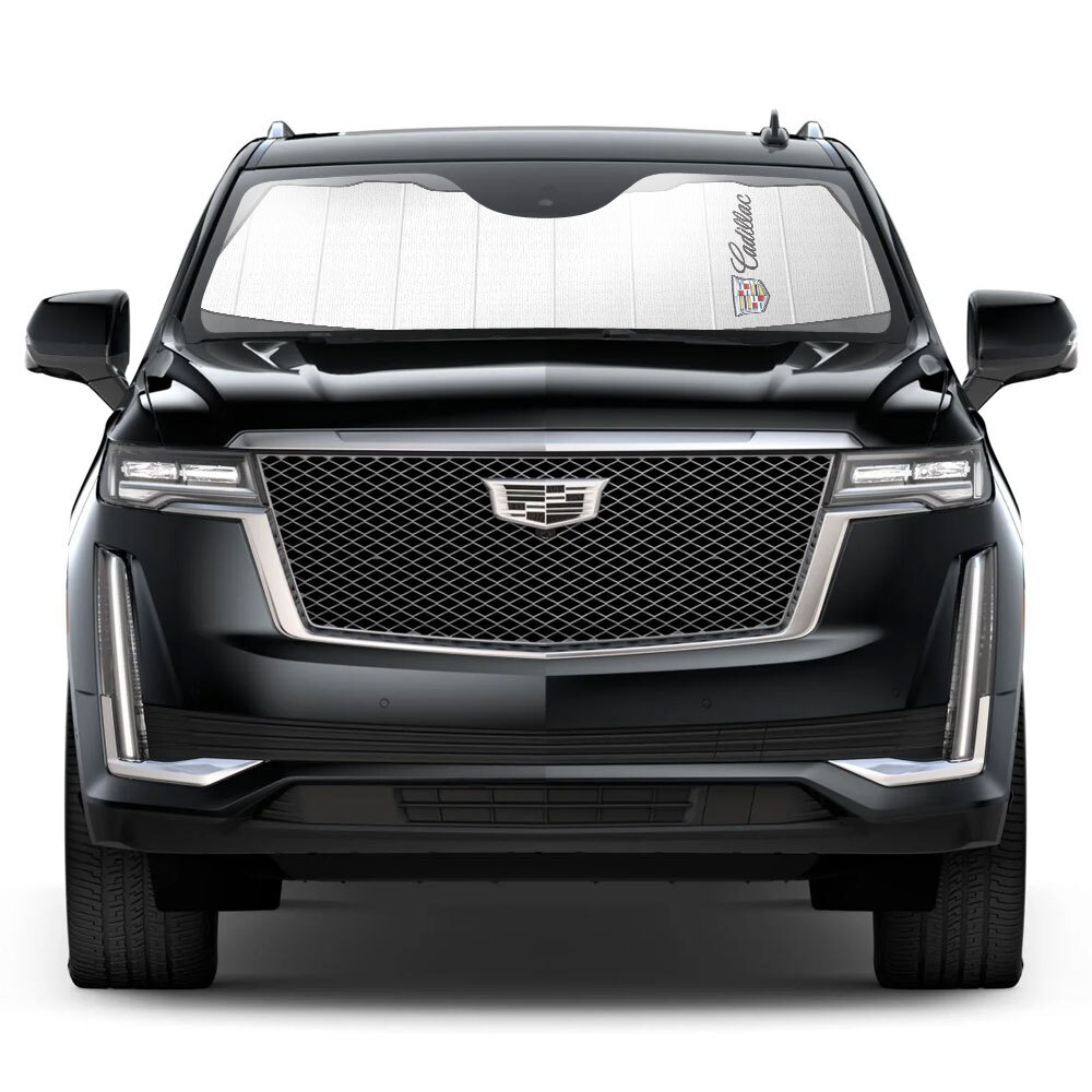 Cadillac Crest Logo Jumbo-Size Stand Up Universal Fit Auto Windshield Sun Shade