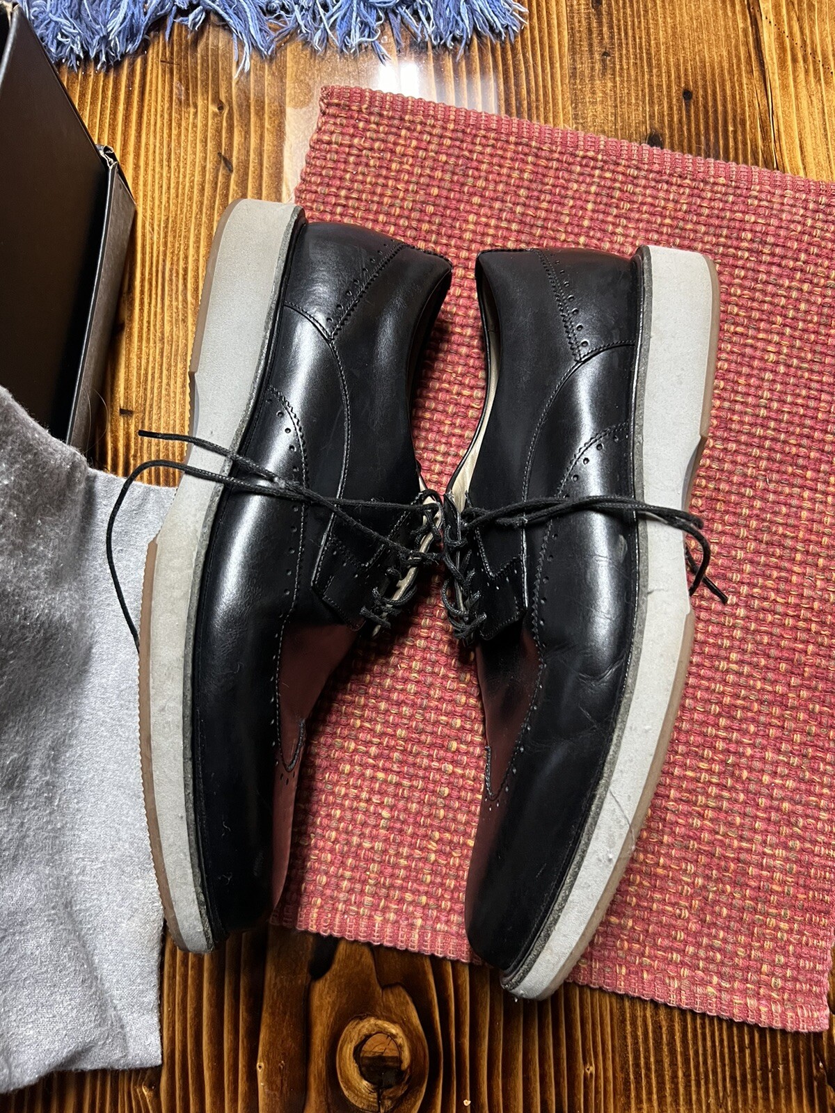 SAOLA Scarpe Allen Edmonds Brooklyn Light da uomo taglia 11 5 nere grigie stile Oxford 3296