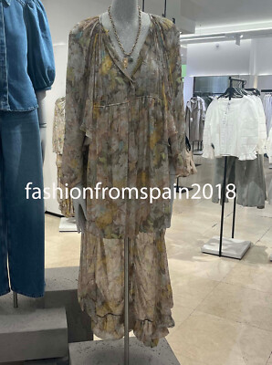 ZARA NEW WOMAN ASYMMETRIC LONG PRINTED DRESS ZW COLL. BOHO ZARA NEW WOMAN ASYMMETRIC LONG PRINTED DRESS ZW COLL. BOHO