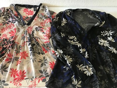 Lot Of Two Pretty Womans Sheer Blouses, Size Small, Nice! NY & CO.