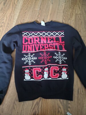 Champion Eco Fleece Cornell Big Red Ugly Christmas Sweatshirt, Women's Sz XS