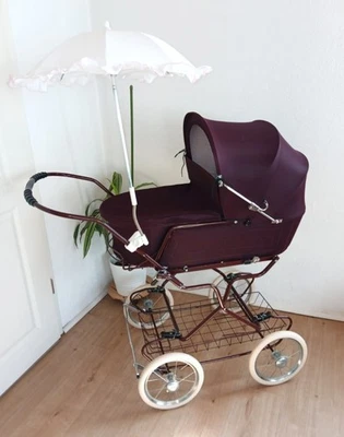 Nostalgie Kombi Kinderwagen Eschi 80er Vintage Retro bordeaux fürs Naturkind! - Bild 1 von 4