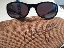 NEW RARE MAUI JIM 136-02 CYCLONE GLOSS BLACK/GREY POLARIZED LENSES w/ CASE