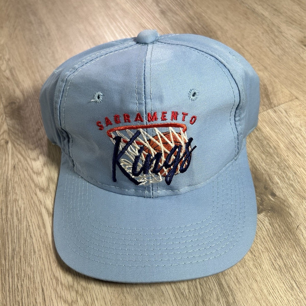 VTG Sacramento Kings Snapback Hat NBA Basketball Drew Pearson Blue