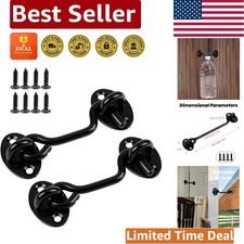 6" Black Stainless Steel Door Latch 2 Pack - Modern Security Solution