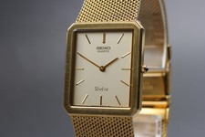 Exc 5 Vintage 1987 Seiko Dolce 7730-5000 SGP Gold Quartz Mens Watch From JAPAN