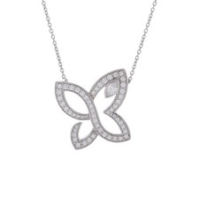 HARRY WINSTON Women Necklace Pt950Platinum diamond Infinite Lily Cluster Nec...