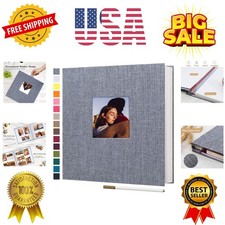 Large Photo Album Self Adhesive 4x6 5x7 8x10 Pictures Linen Cover 40 Blank Pa...